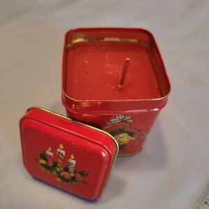 Red Holiday Candle Tin